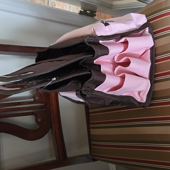 The Paper Studio Brown Pink Craft Carry All Tote Caddy Bag Organizer LIKE NEW - Picture 4 of 12